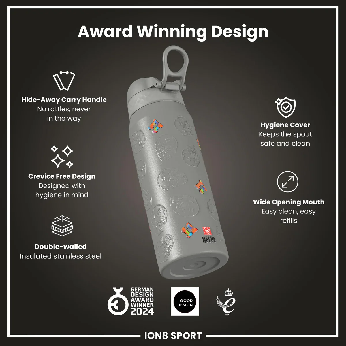 NFL x ION8 - AJ Brown Insulated Water Bottle - 750ml - Image 6