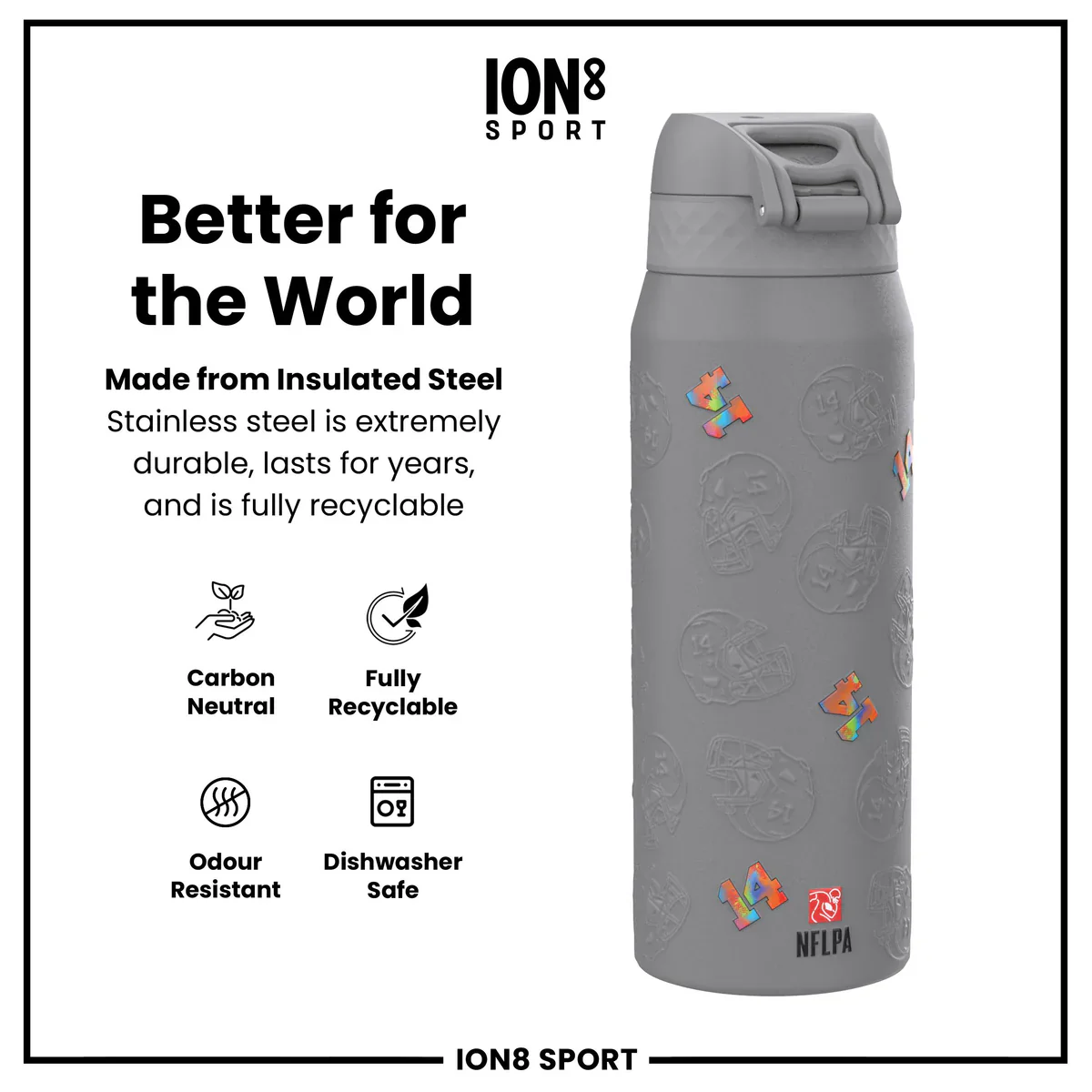 NFL x ION8 - Amon-Ra St. Brown Insulated Water Bottle - 750ml - Image 5
