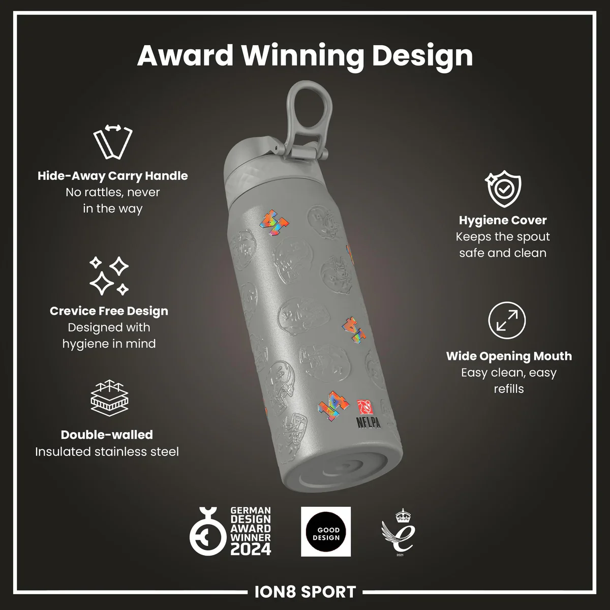 NFL x ION8 - Amon-Ra St. Brown Insulated Water Bottle - 750ml - Image 6