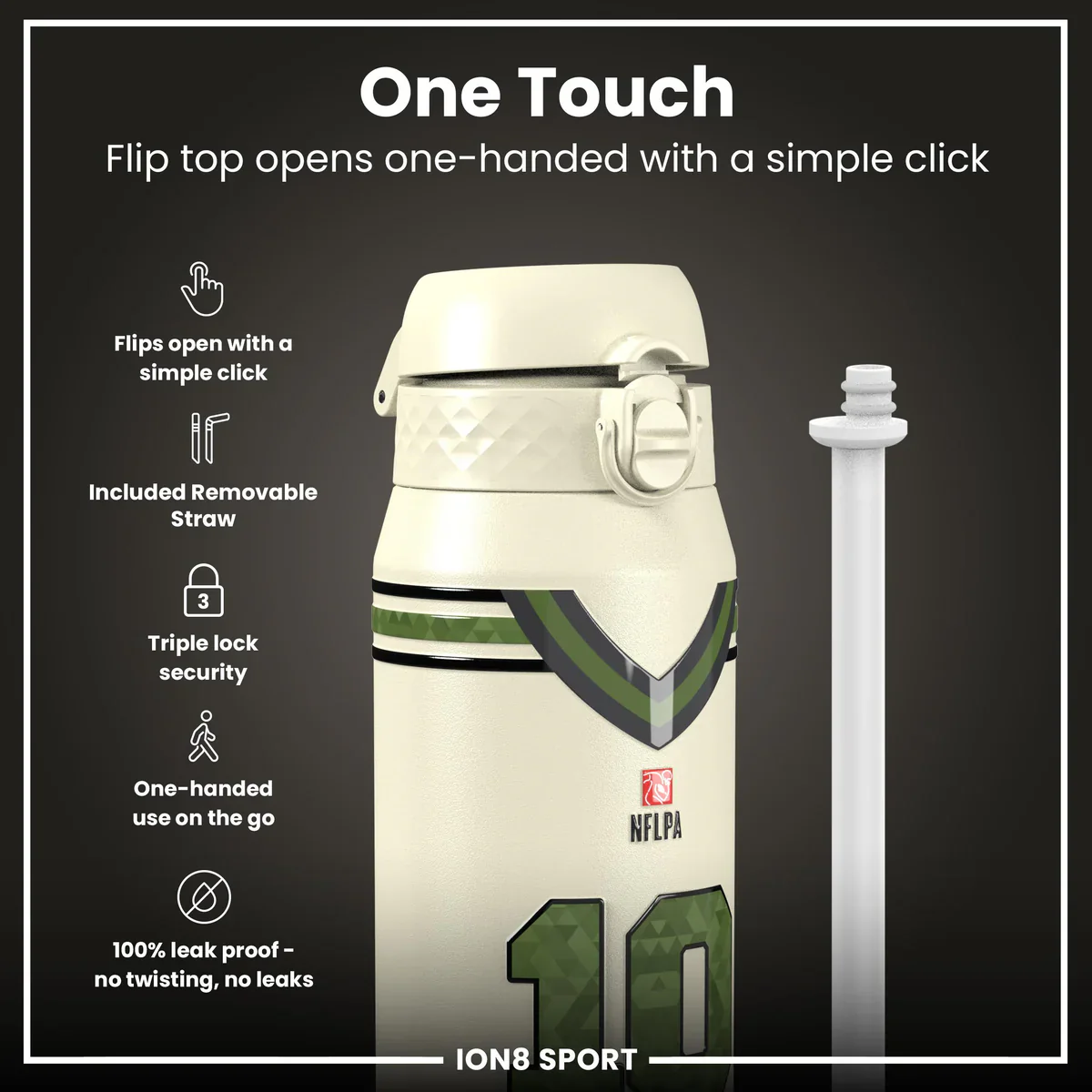 NFL x ION8 - Bo Nix Insulated Water Bottle - 750ml - Image 3
