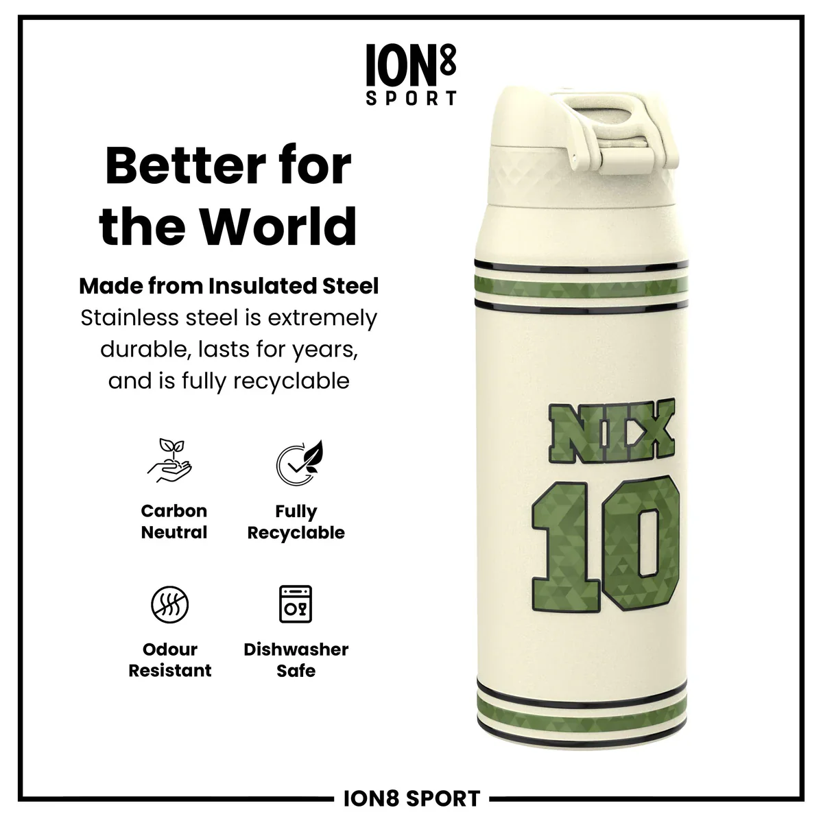 NFL x ION8 - Bo Nix Insulated Water Bottle - 750ml - Image 5