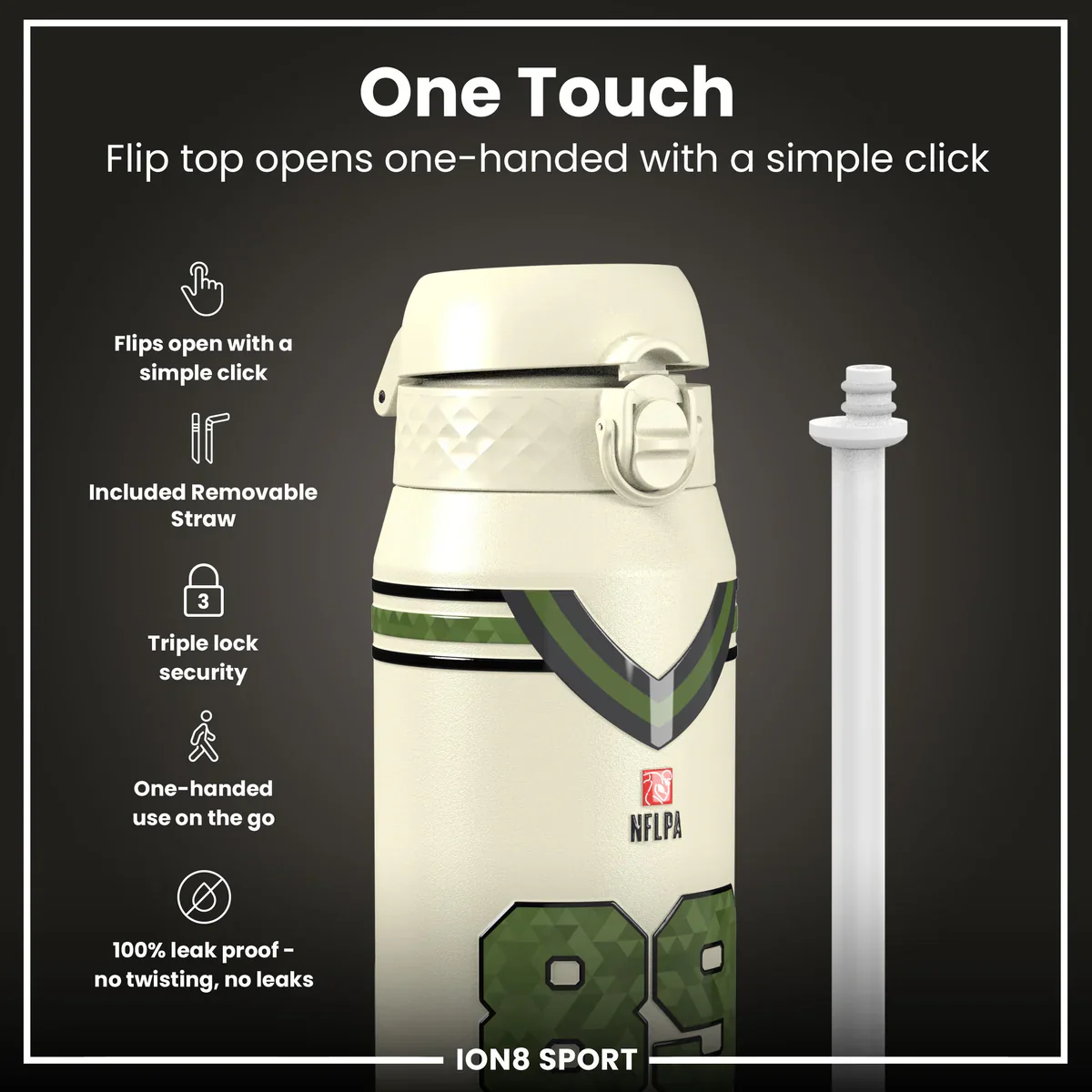 NFL x ION8 - Brock Bowers Insulated Water Bottle - 750ml - Image 3