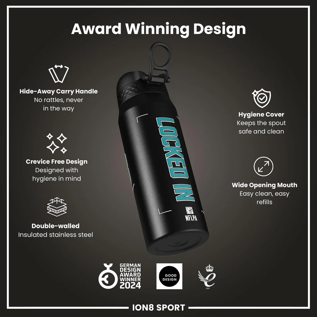 NFL x ION8 - De'Von Achane Insulated Water Bottle - 750ml - Image 6