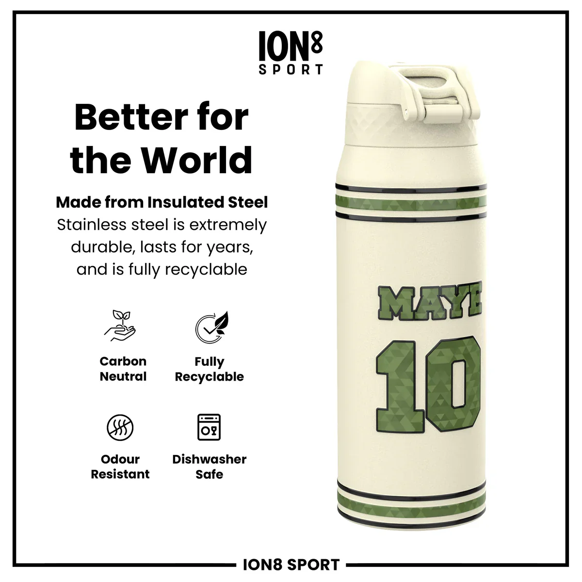 NFL x ION8 - Drake Maye Insulated Water Bottle - 750ml - Image 5
