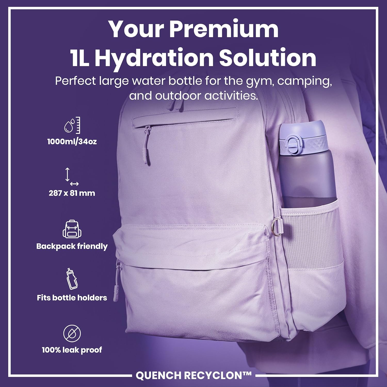 Ion8 Quench 32 oz Bottle Light Purple - Image 2