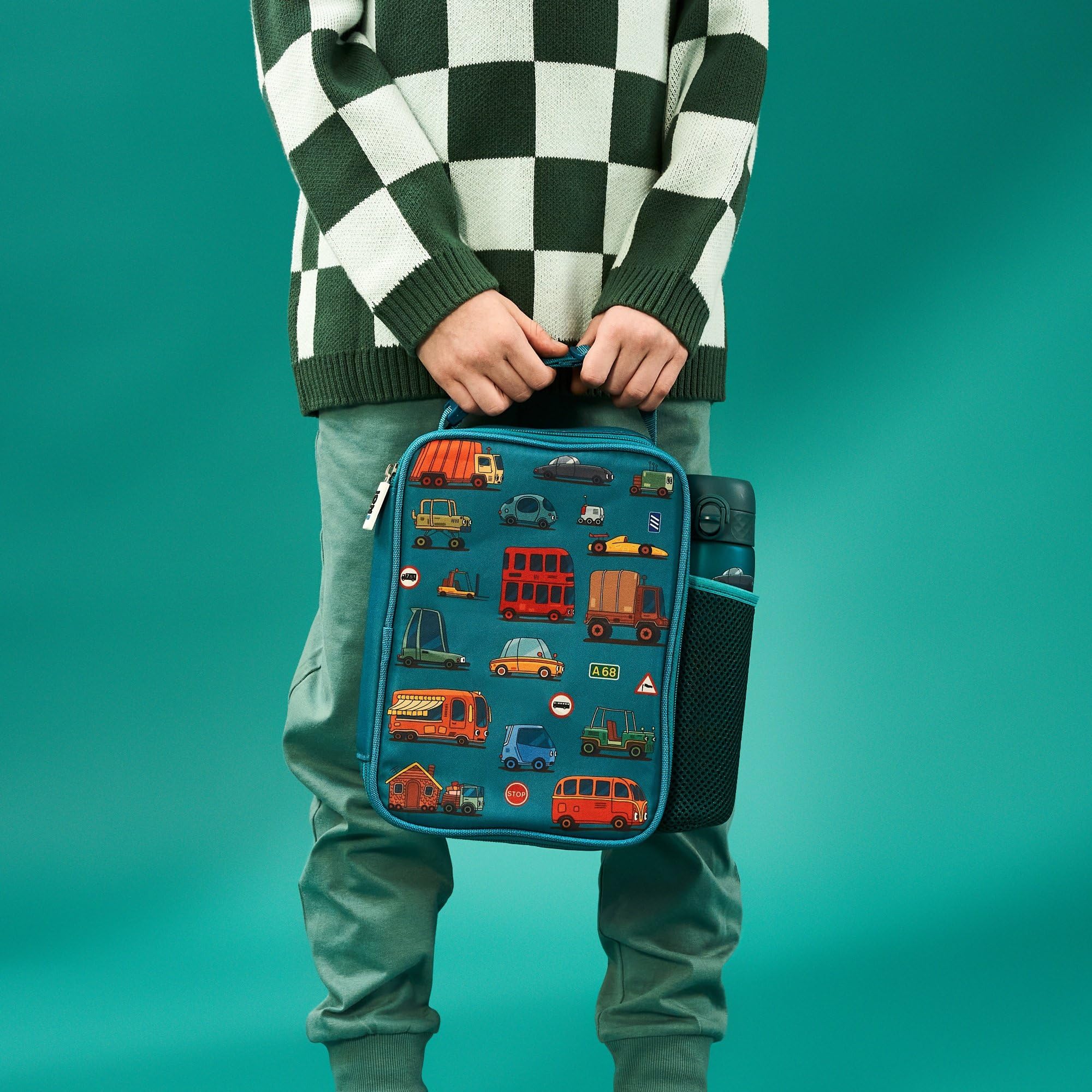 Kids Insulated Lunch Bag- Blue Zebra - Image 2