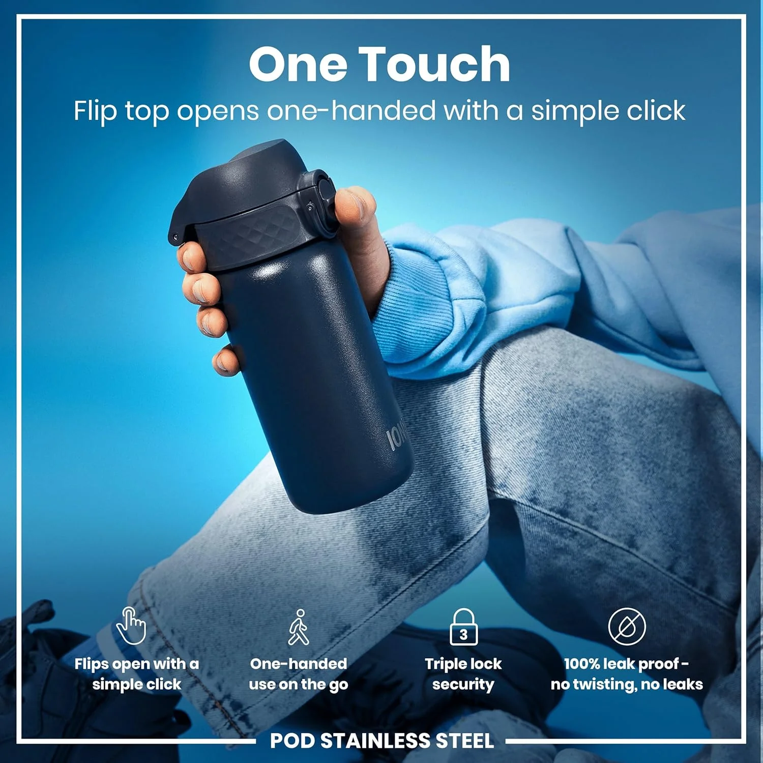 Insulated Stainless Steel Pod 13oz- Ash Navy - Image 5