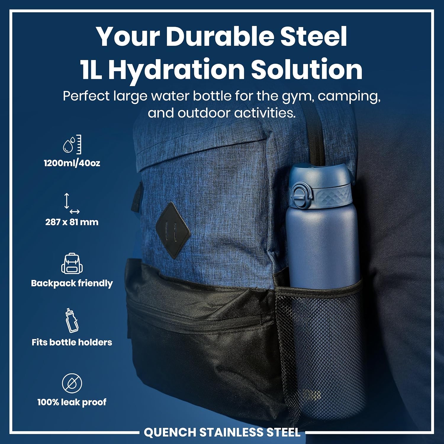 Quench Insulated Stainless Steel 13oz- Ash Navy - Image 4