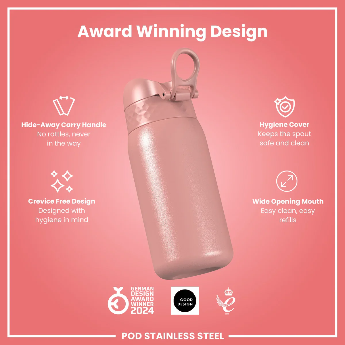 Insulated Stainless Steel 13oz Pod - Ash Rose Pink - Image 5