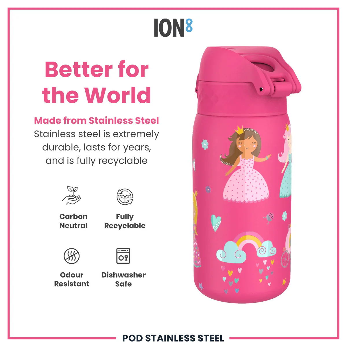 Insulated Stainless Steel 13oz Pod - Pink Princess - Image 7