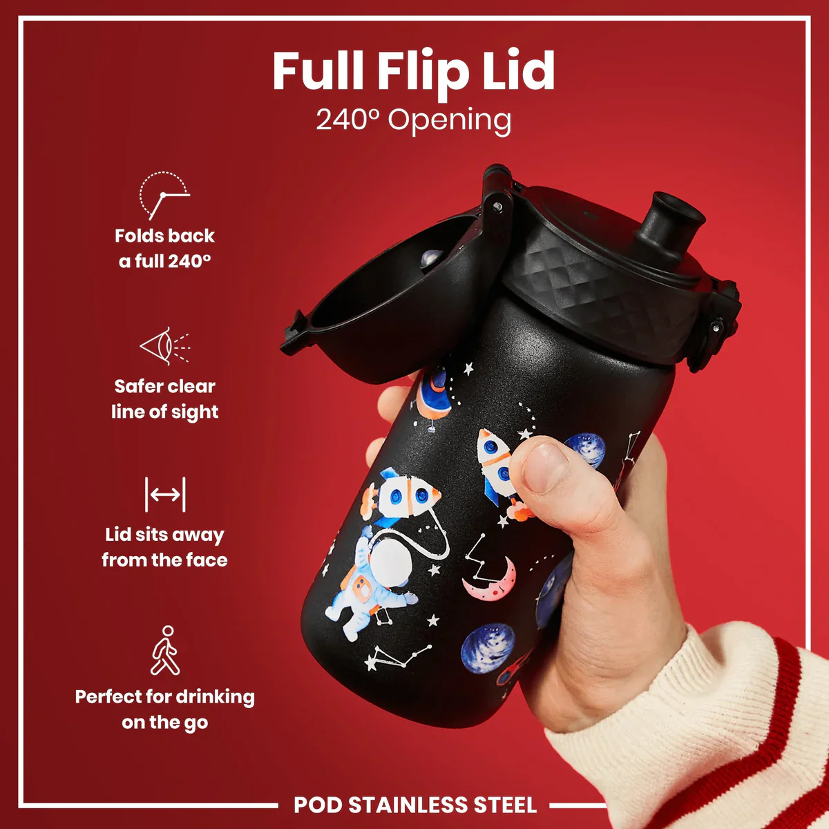 Insulated Stainless Steel Pod 13oz- Space Travel - Image 4