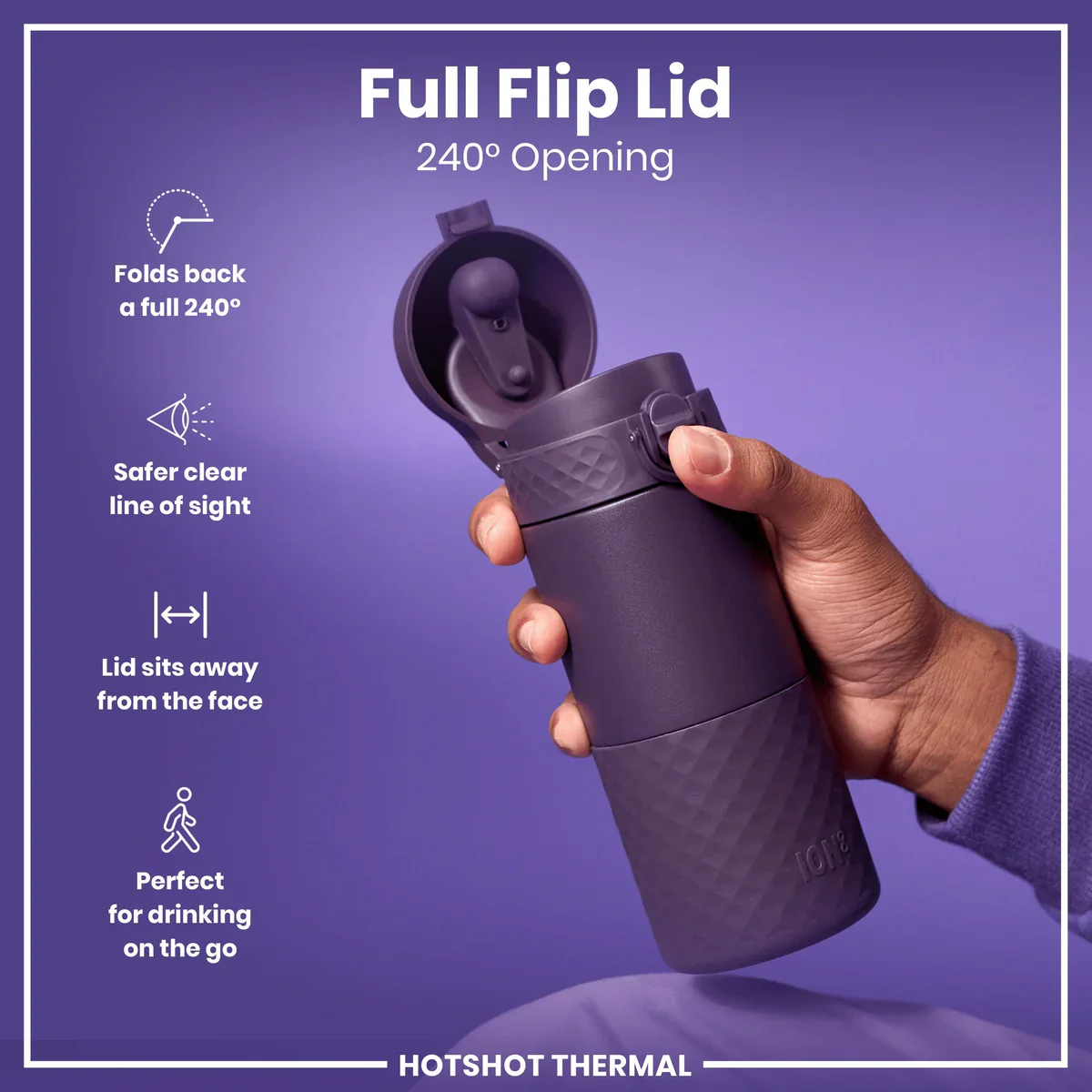 Insulated Stainless Steel Travel Mug 12oz- Blackberry - Image 3