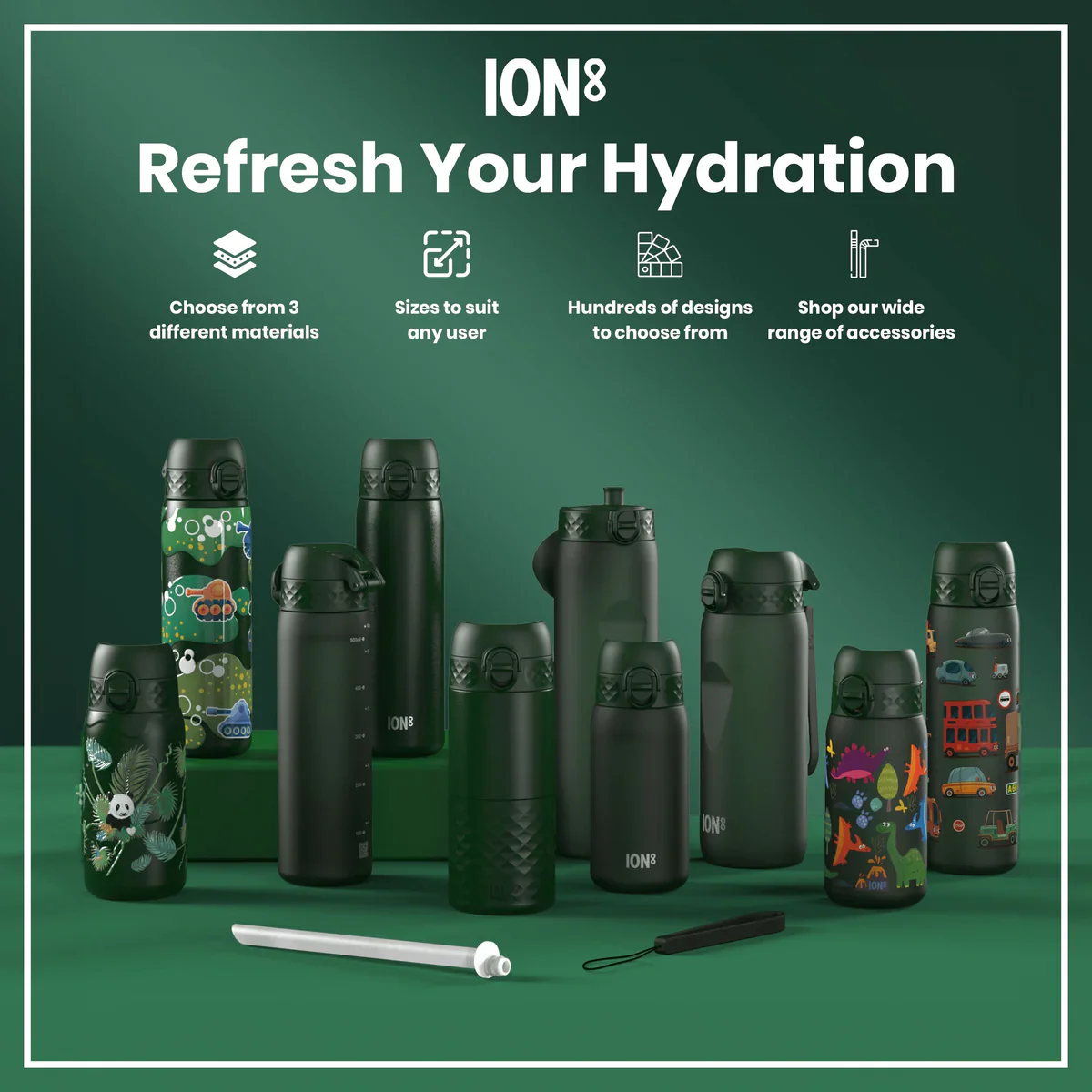 Insulated Stainless Steel Travel Mug 12oz- Dark Green - Image 7