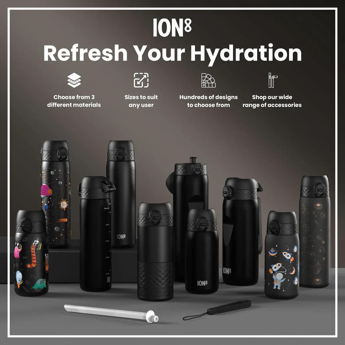 Leak Proof Slim Water Bottle Lightweight Stainless Steel 20oz- Gaming - Image 6