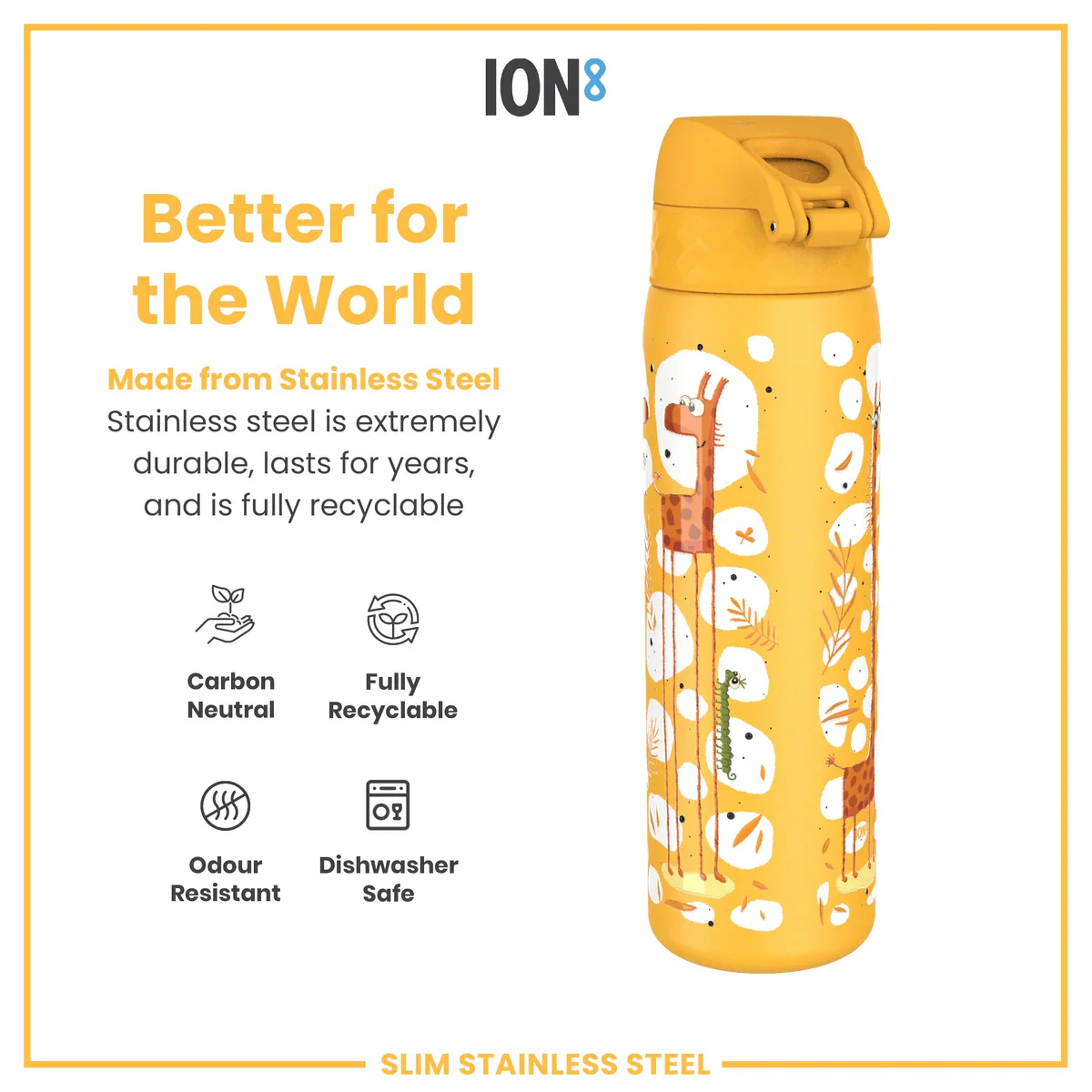 Slim Lightweight Stainless Steel 20oz- Giraffes - Image 5