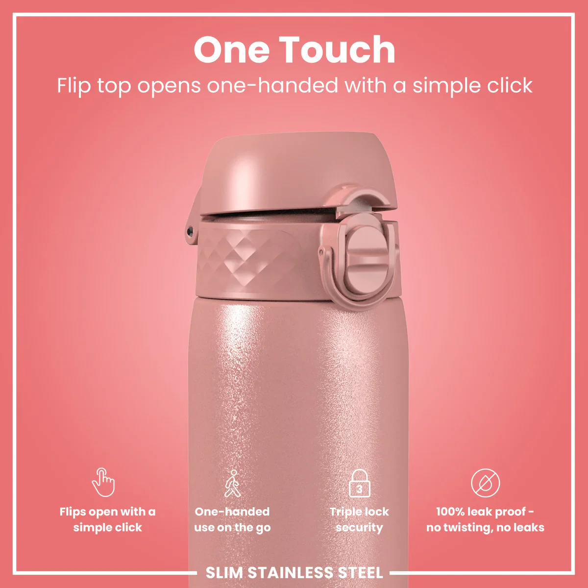 Leak Proof Lightweight Stainless Steel 20oz- Rose Pink - Image 3