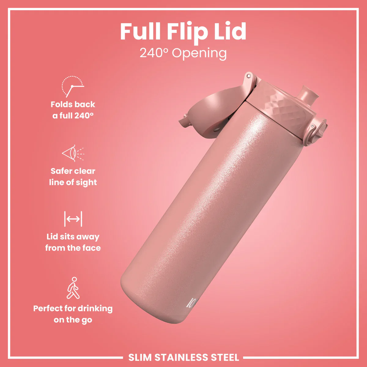 Leak Proof Lightweight Stainless Steel 20oz- Rose Pink - Image 4
