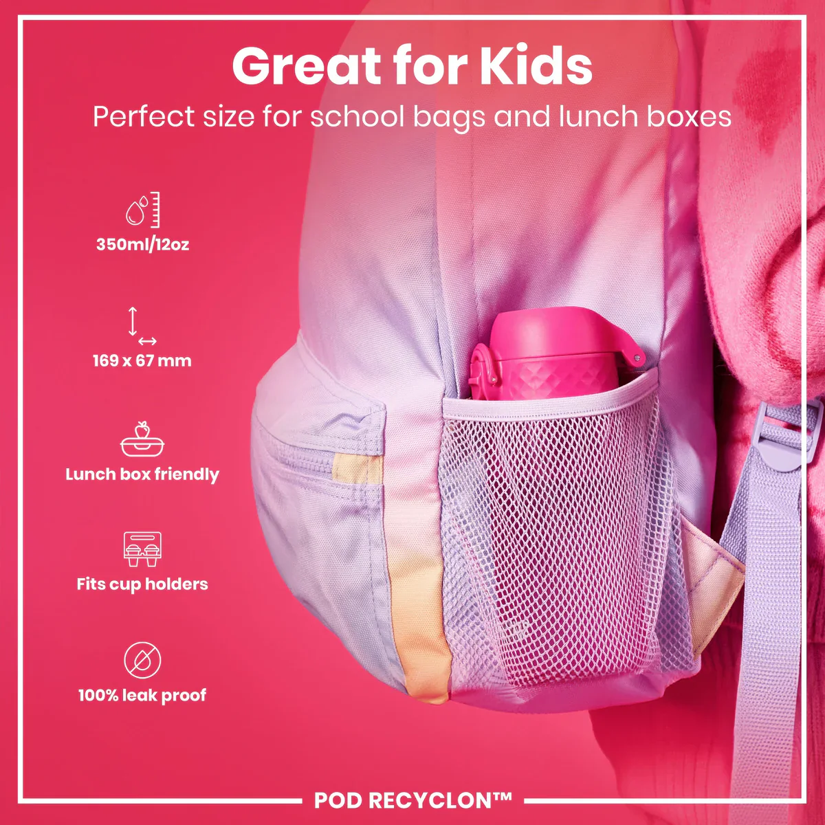 Recyclon Pod 12oz- Hot Pink - Image 2