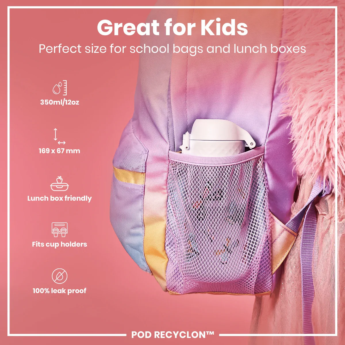 Recyclon Pod 12oz- White Wild Butterfly - Image 2