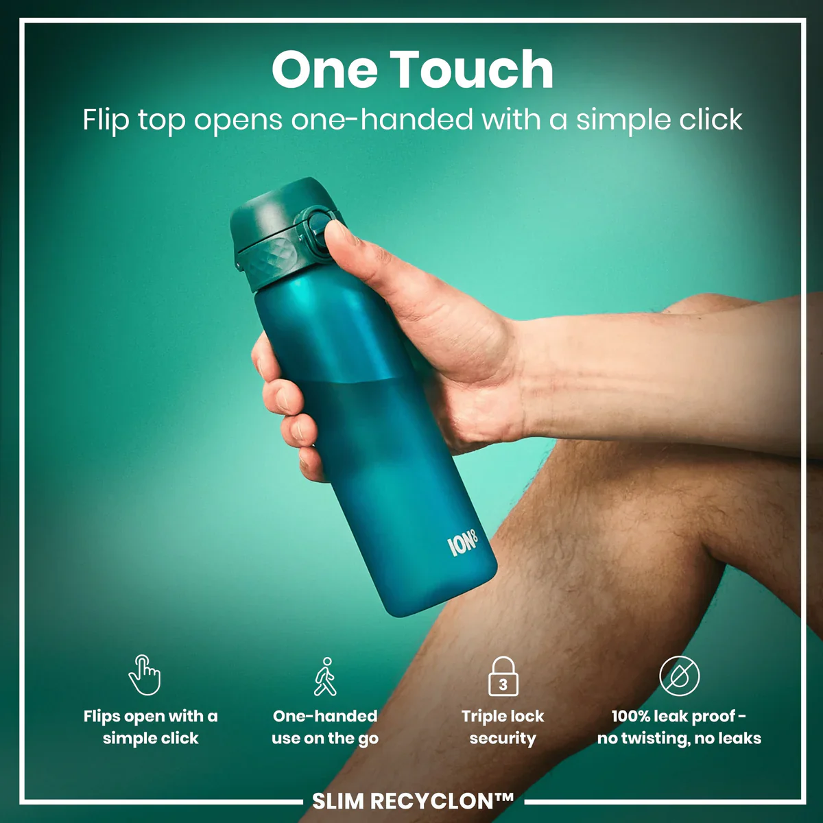 Slim Recyclon 18oz- Aqua Blue - Image 3