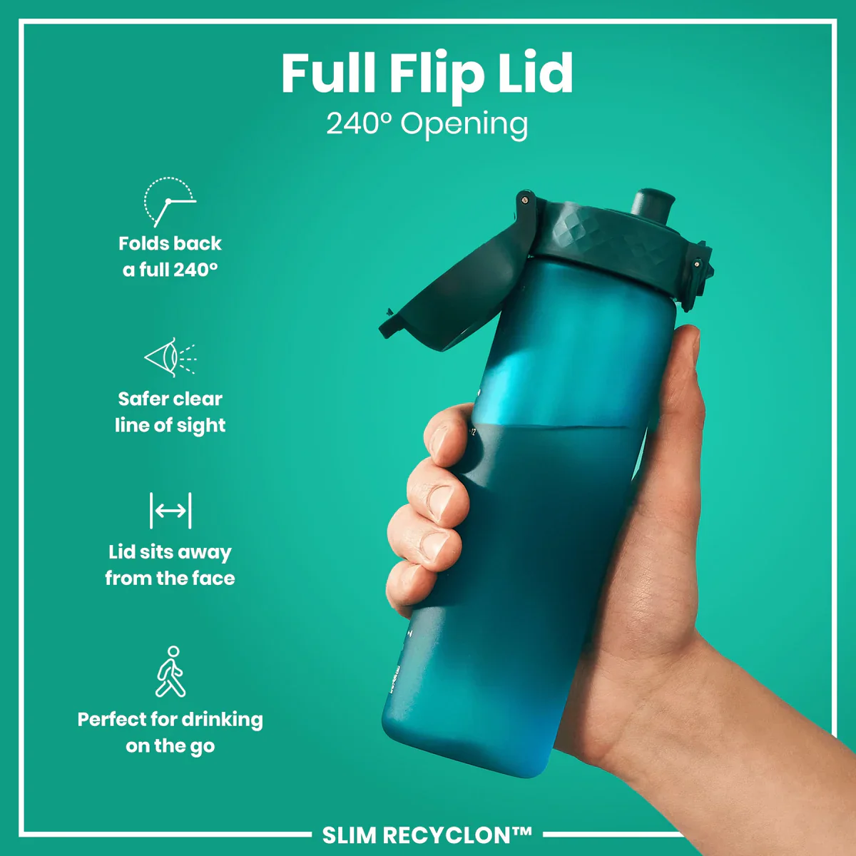 Slim Recyclon 18oz- Aqua Blue - Image 4