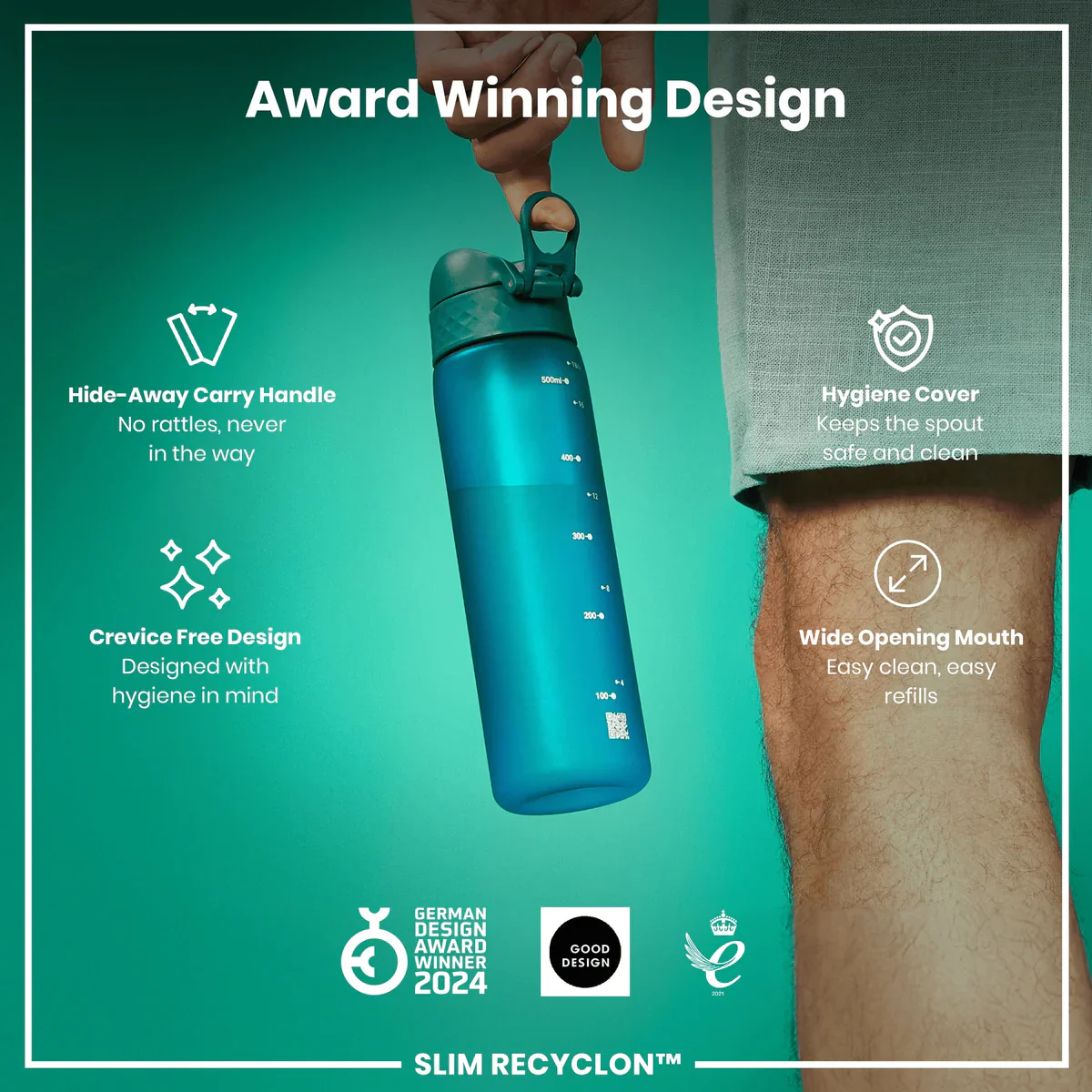 Slim Recyclon 18oz- Aqua Blue - Image 6