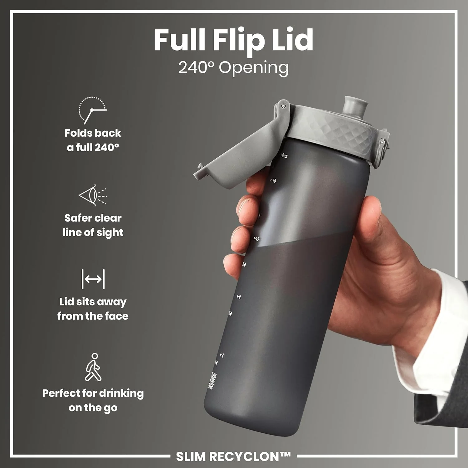 Slim Recyclon 18oz- Grey - Image 7