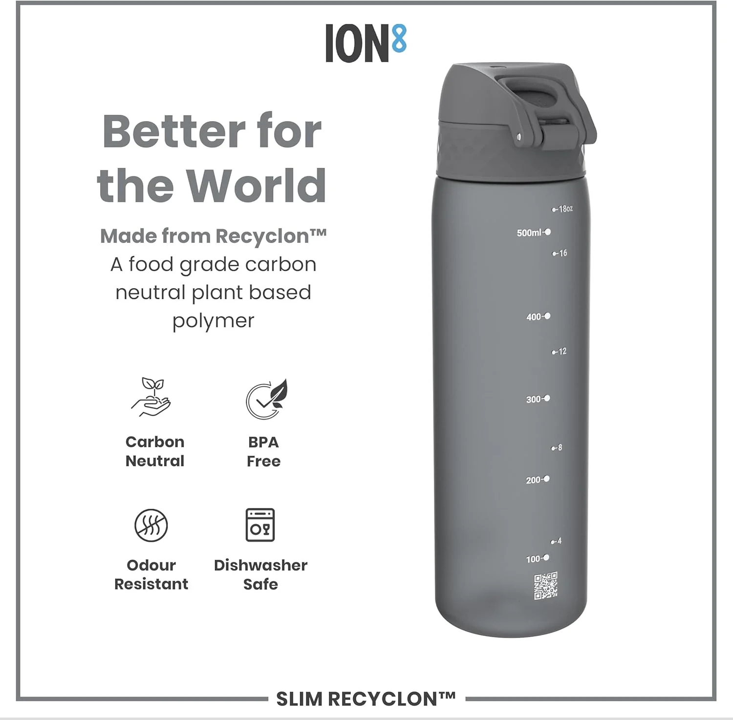 Slim Recyclon 18oz- Grey - Image 9