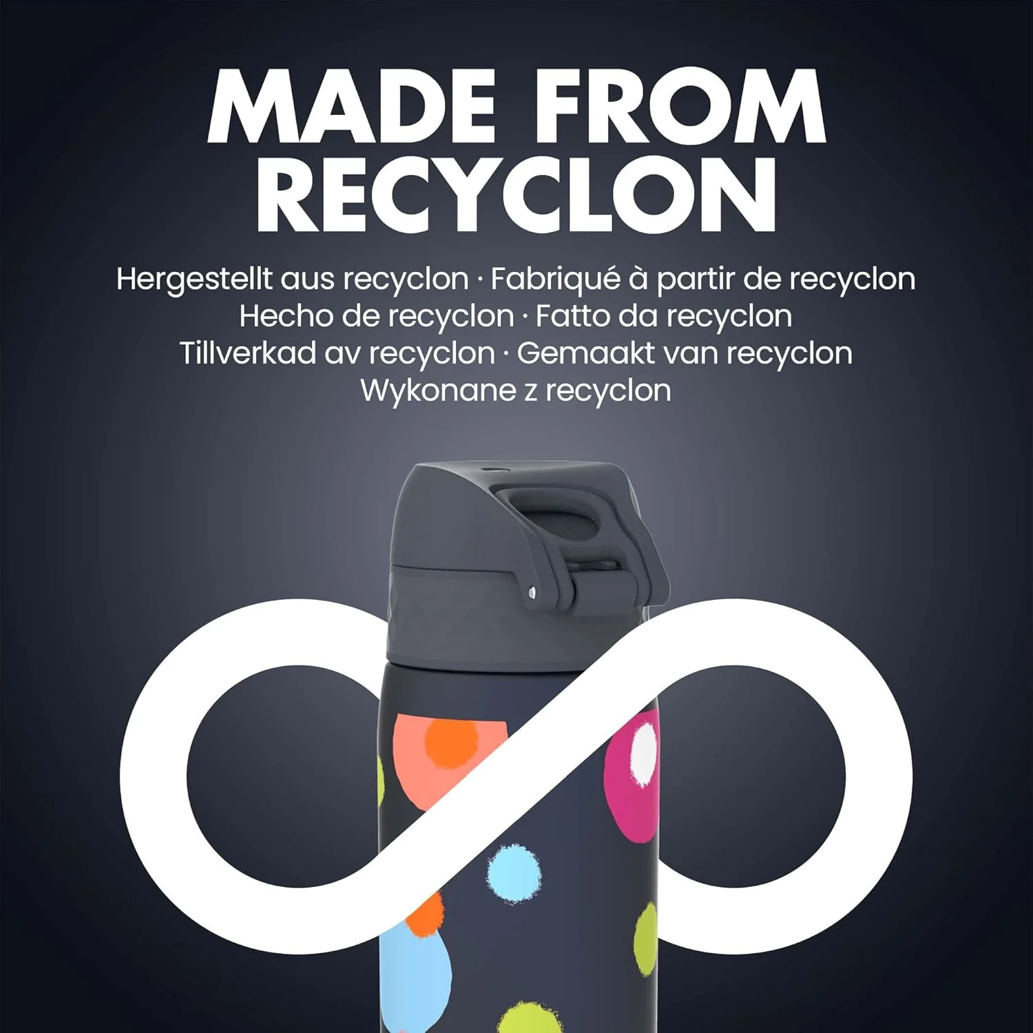 Slim Recyclon 18oz- Navy Blue Spots - Image 5