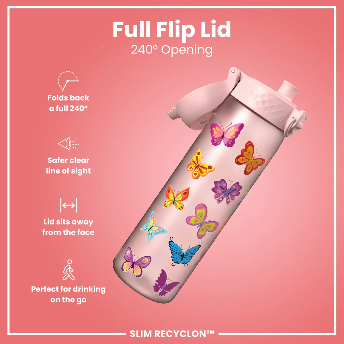 Slim Recyclon 18oz- Pink Butterflies - Image 4