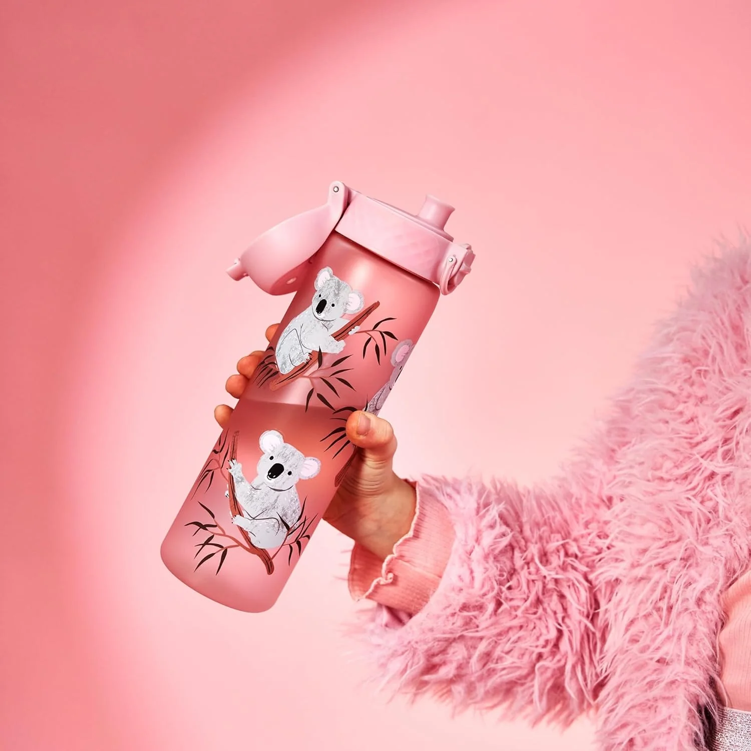 Leak Proof Slim Water Bottle, Recyclon 18oz- Pink Koala - Image 4