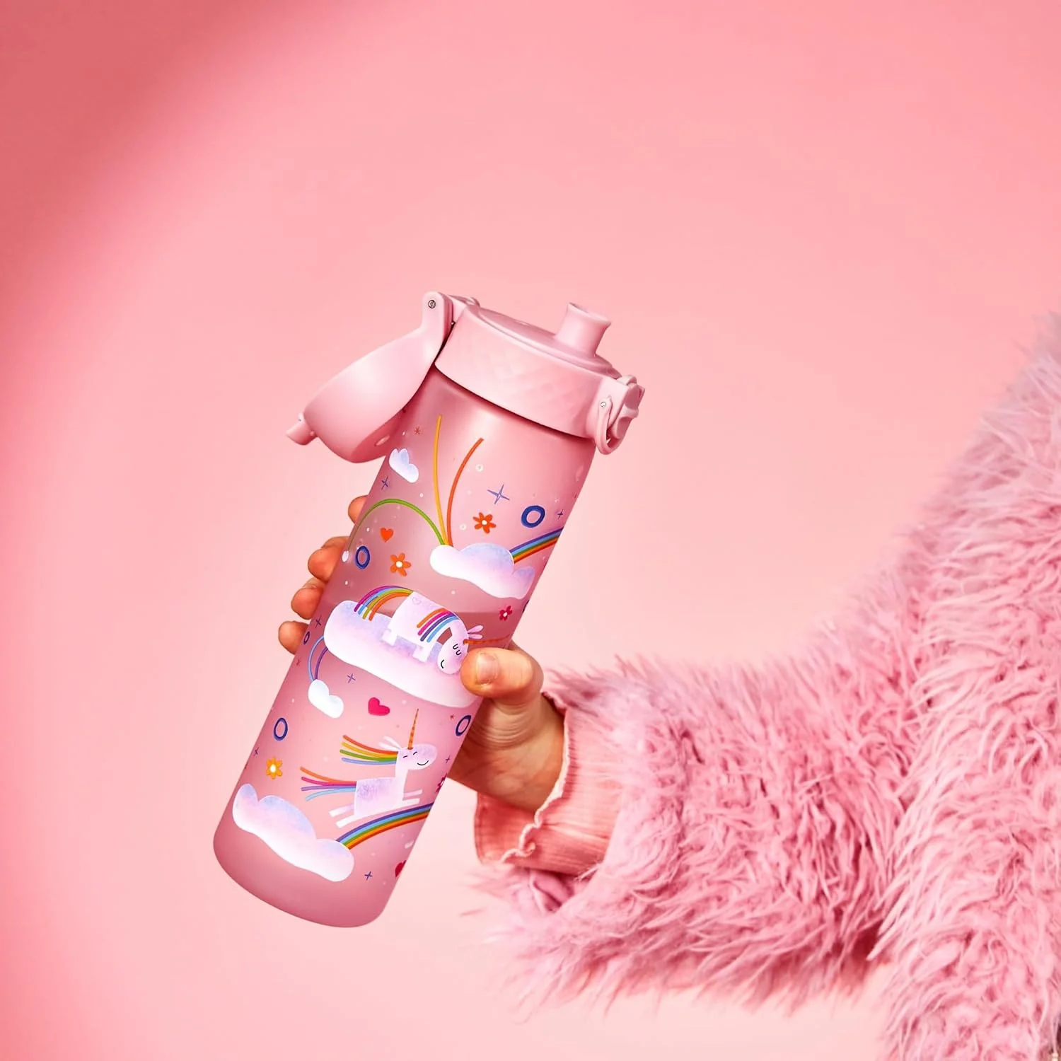 Slim Recyclon 18oz- Pink Unicorn Rainbows - Image 4