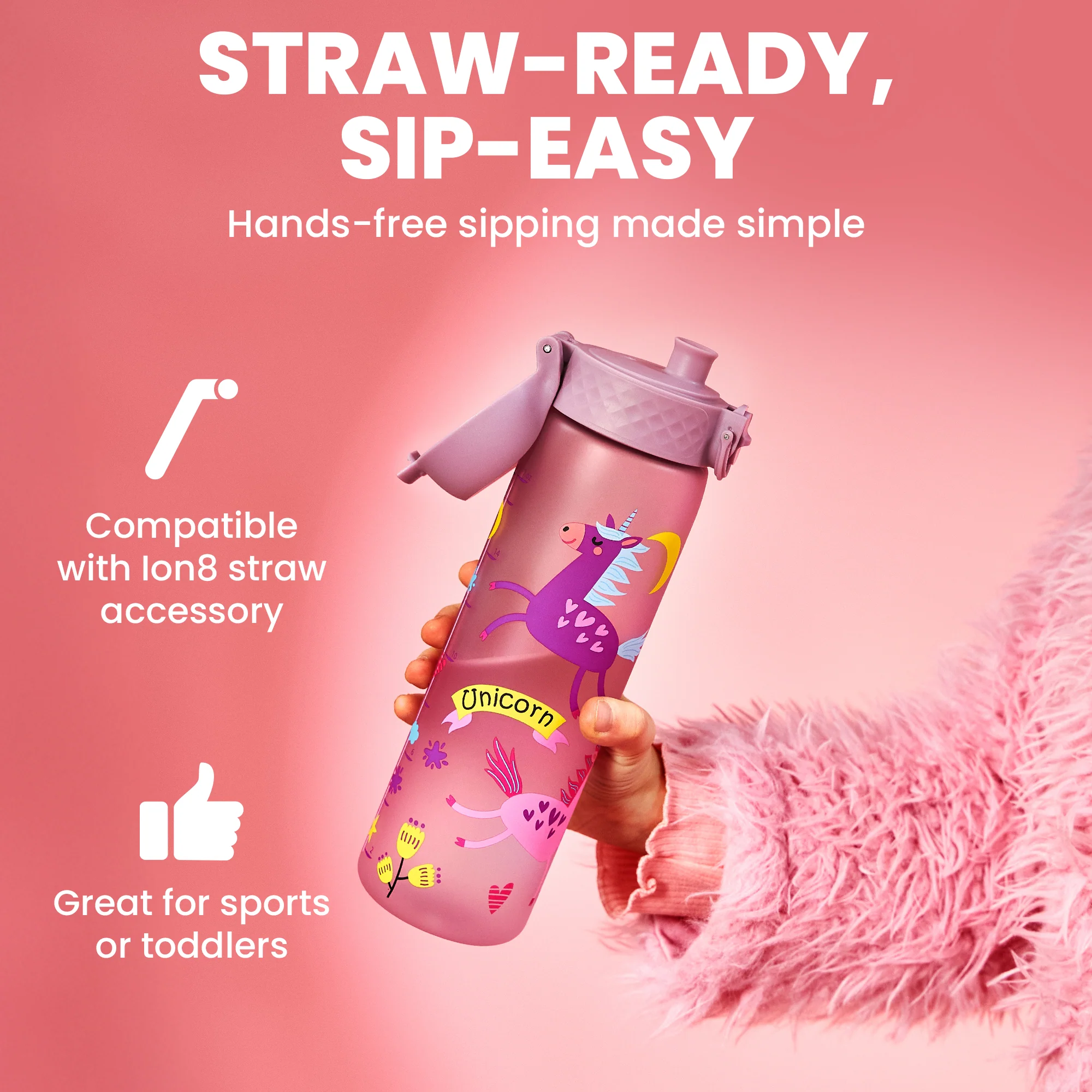 Slim Recyclon 18oz- Pink Unicorns - Image 11