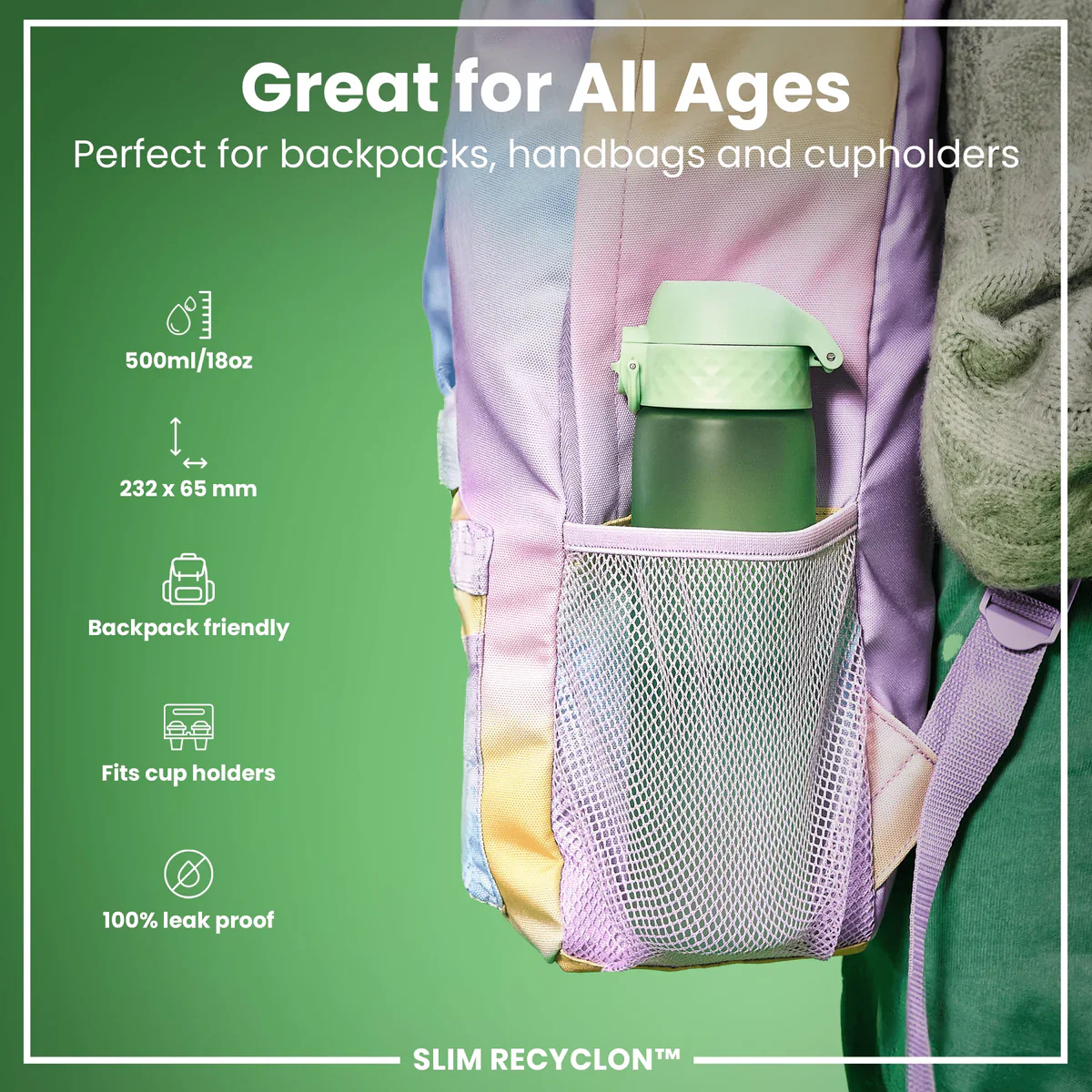 Slim Recyclon 18oz- Surf Green - Image 2