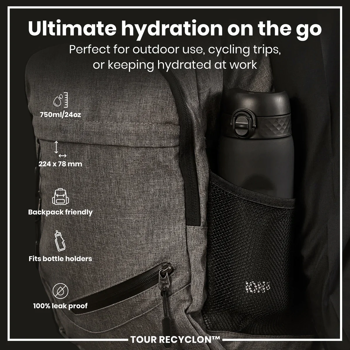 Recyclon Tour 24oz- Black - Image 2