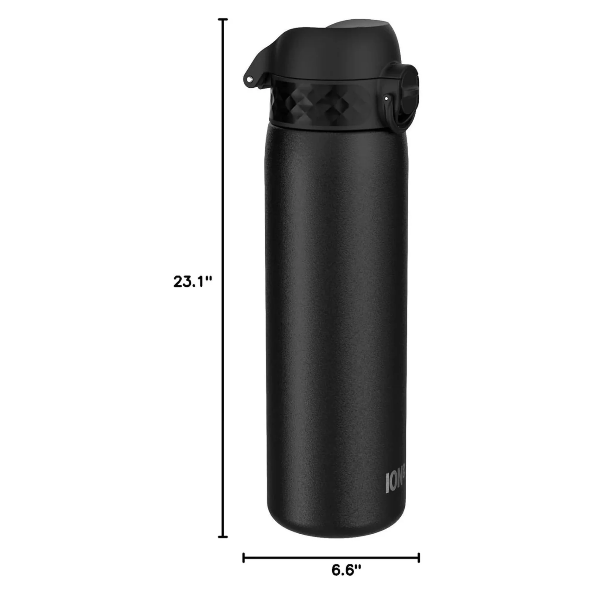 Slim Lightweight Steel Water Bottle 600 ml/20 oz Black - Image 2