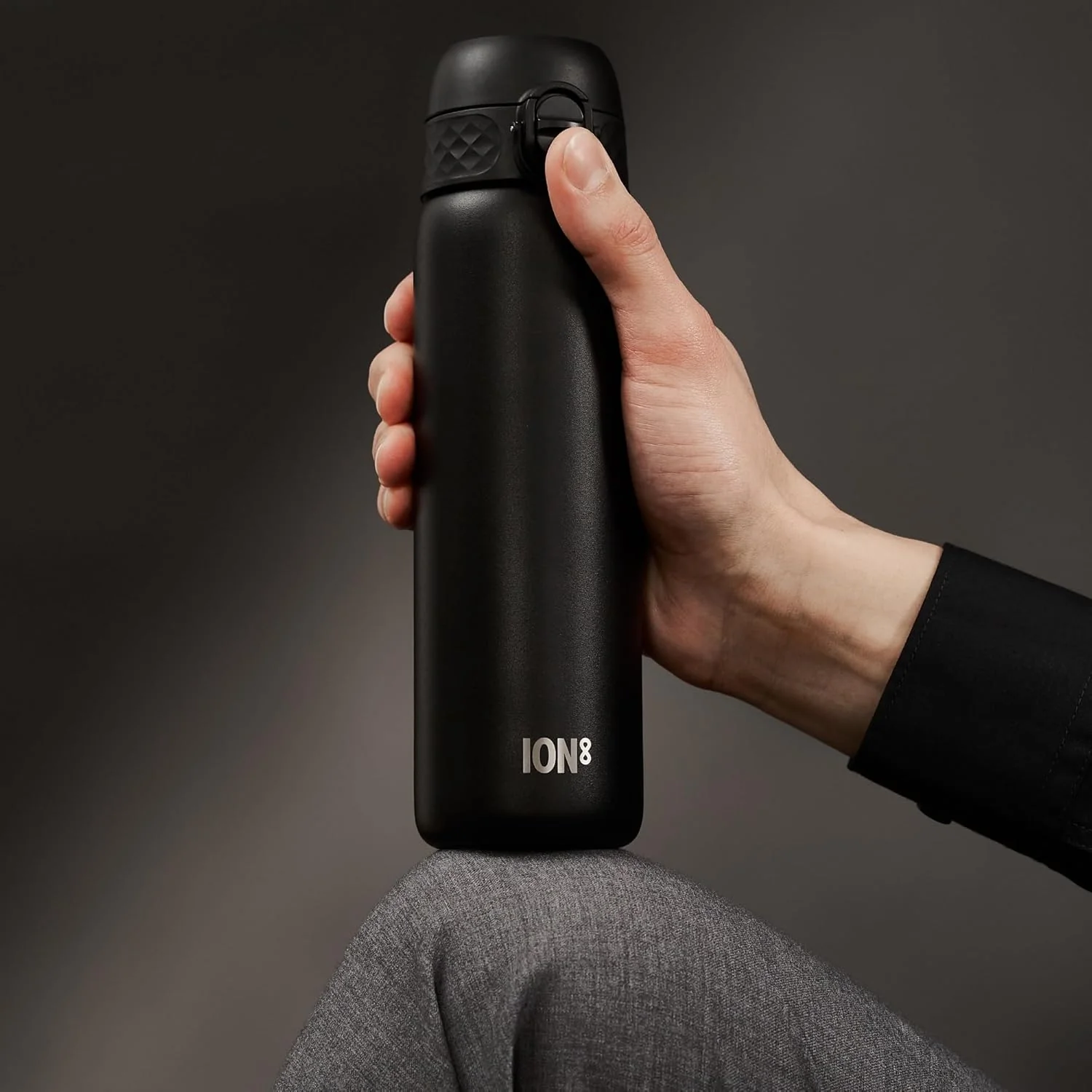 Slim Lightweight Steel Water Bottle 600 ml/20 oz Black - Image 3
