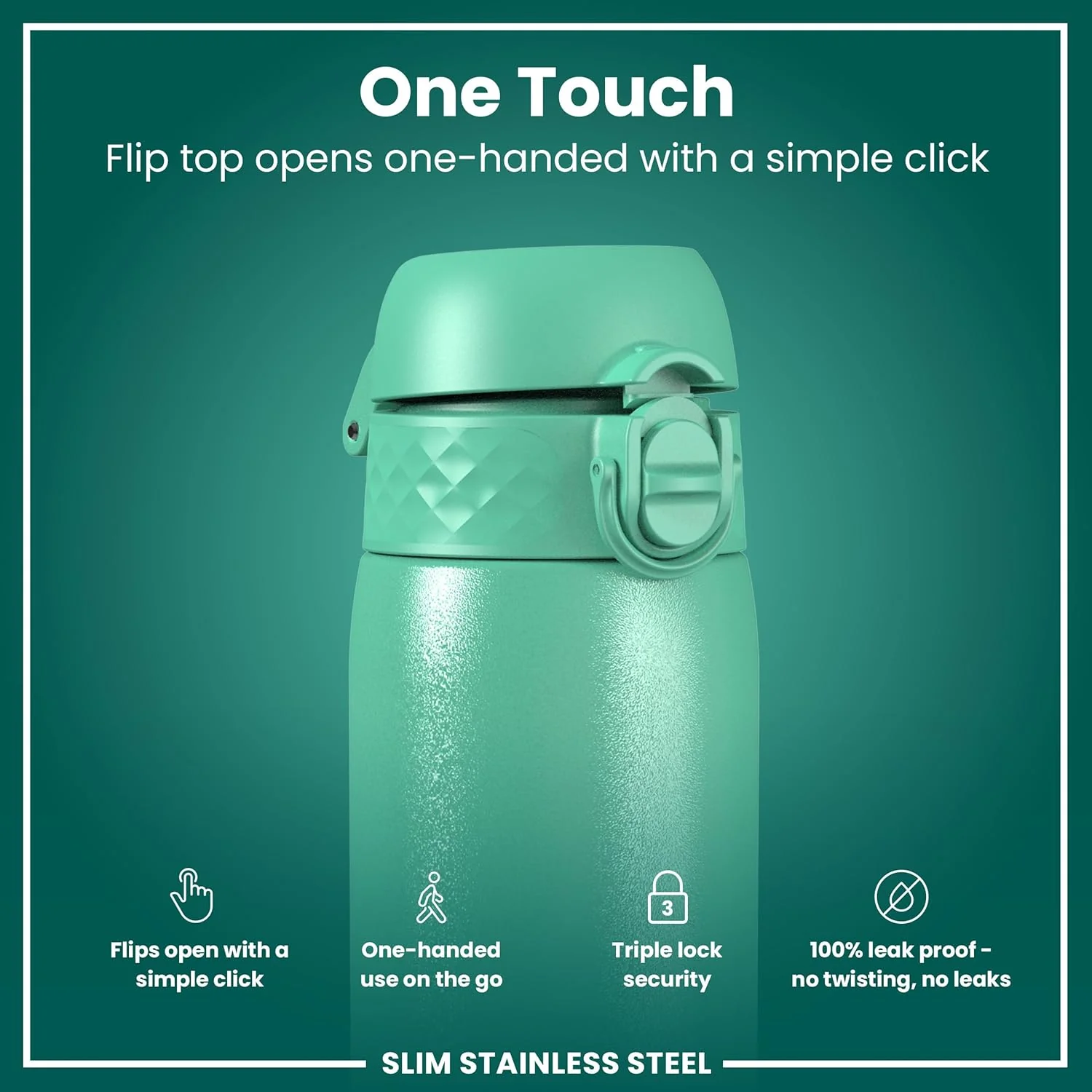 Lightweight Stainless Steel 20oz- Teal Green - Image 3