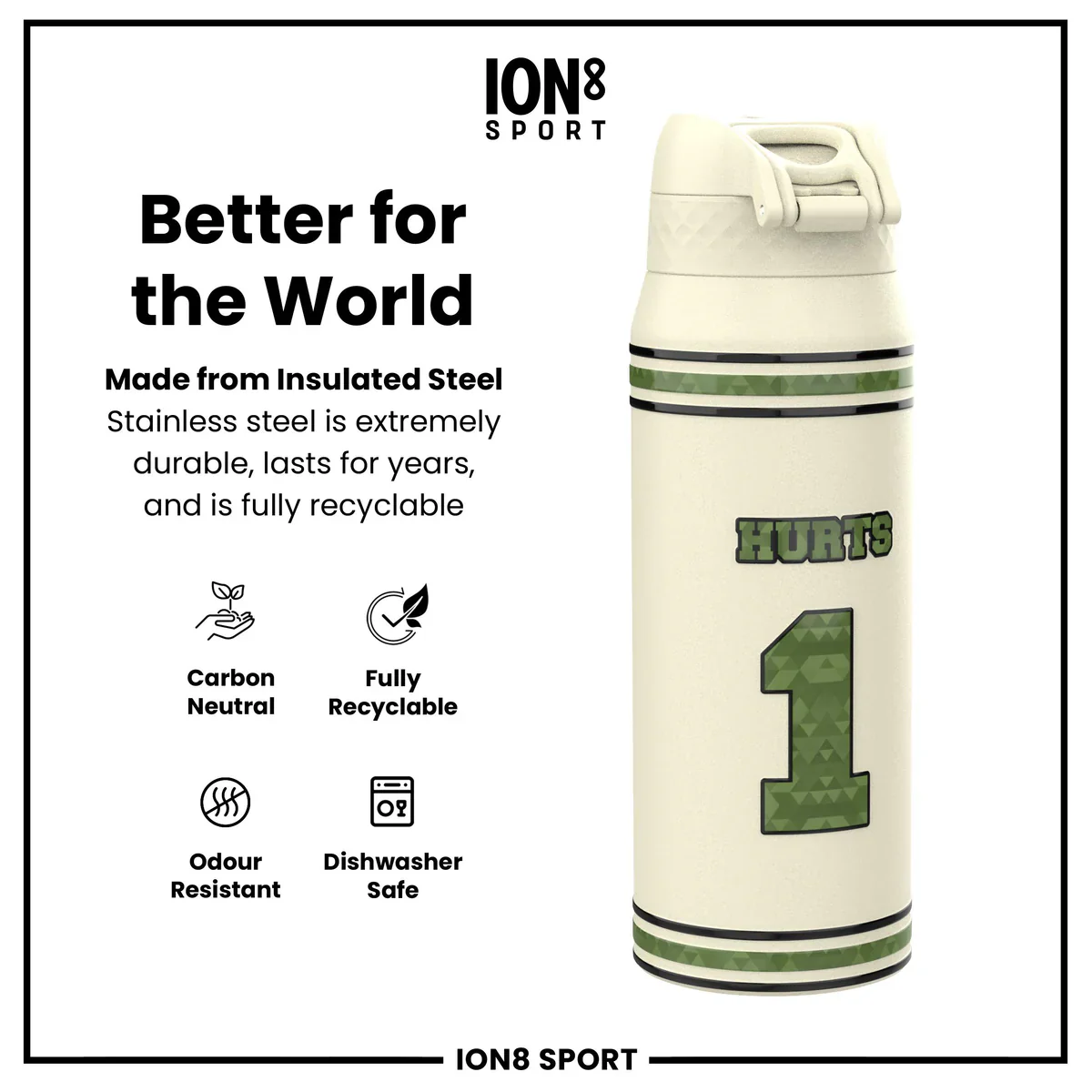 NFL x ION8 - Jalen Hurts Insulated Water Bottle - 750ml - Image 5
