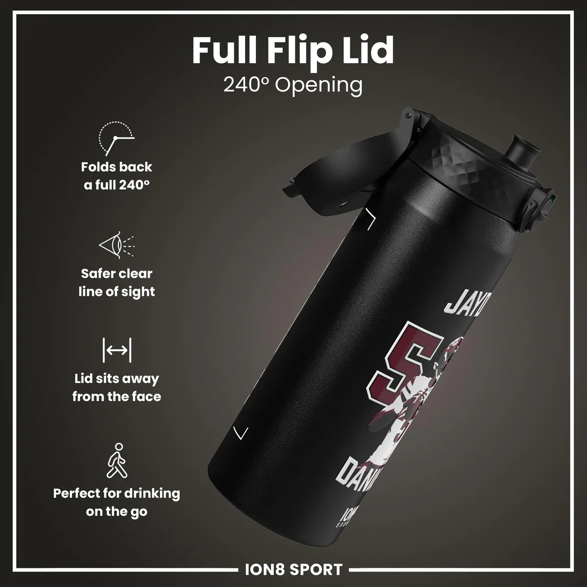 NFL x ION8 - Jayden Daniels Insulated Water Bottle - 750ml - Image 4