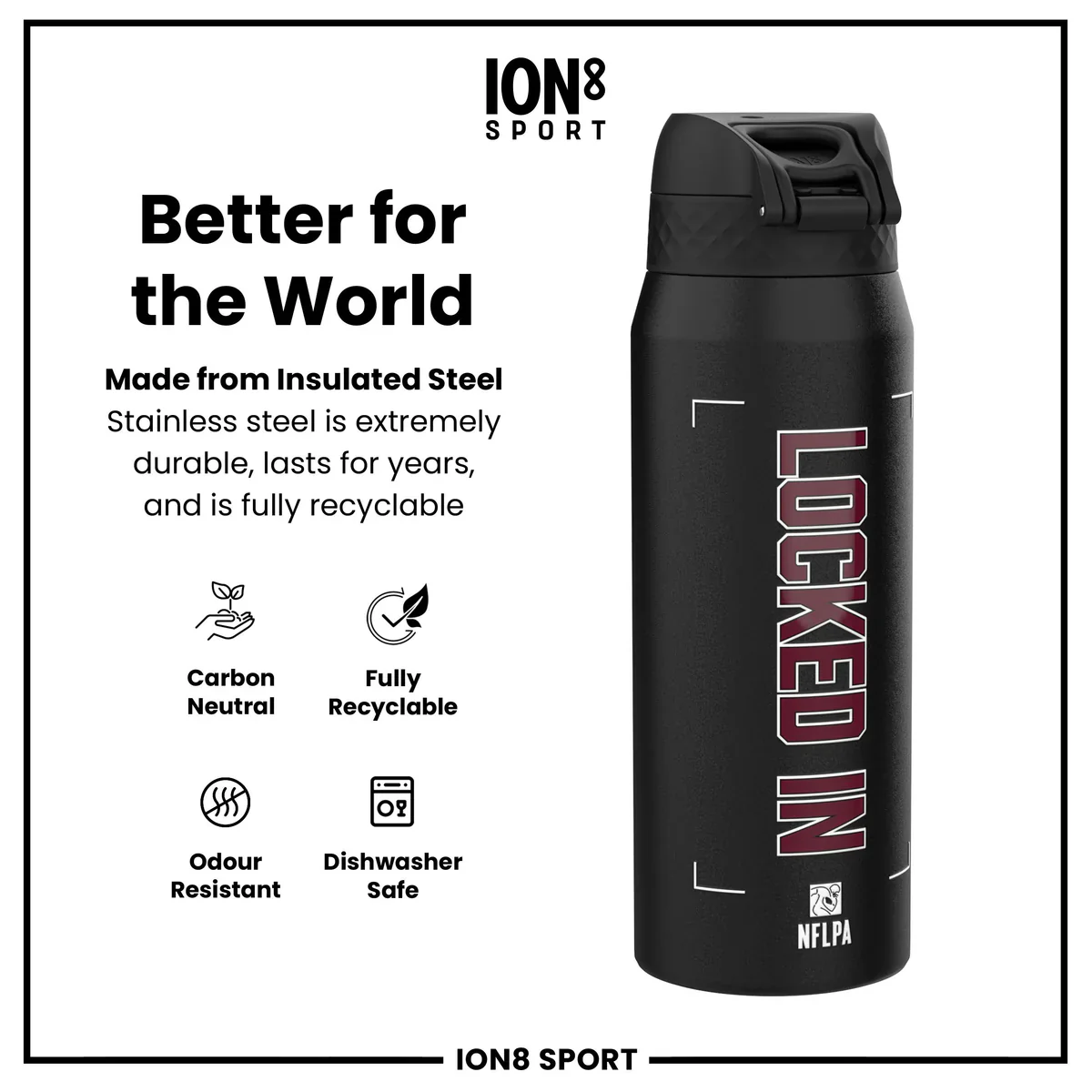 NFL x ION8 - Jayden Daniels Insulated Water Bottle - 750ml - Image 5