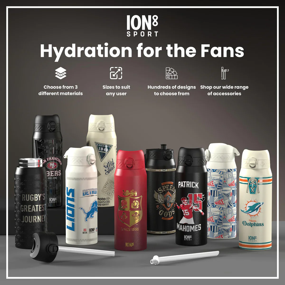 NFL x ION8 - Jayden Daniels Insulated Water Bottle - 750ml - Image 7