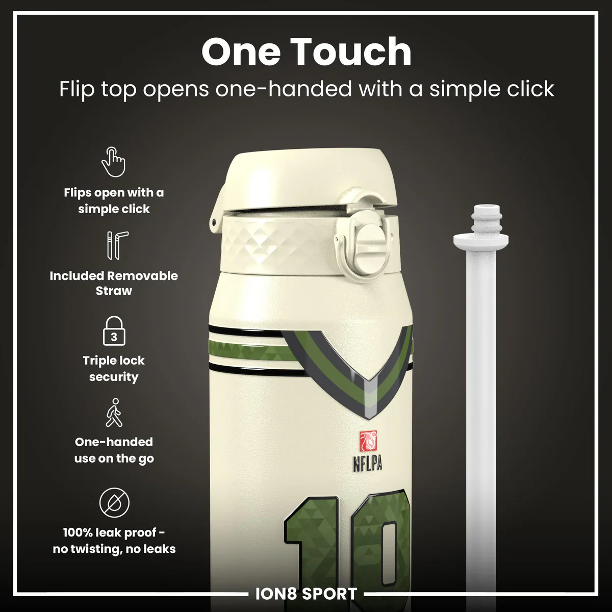 NFL x ION8 - Jordan Love Insulated Water Bottle - 750ml - Image 3