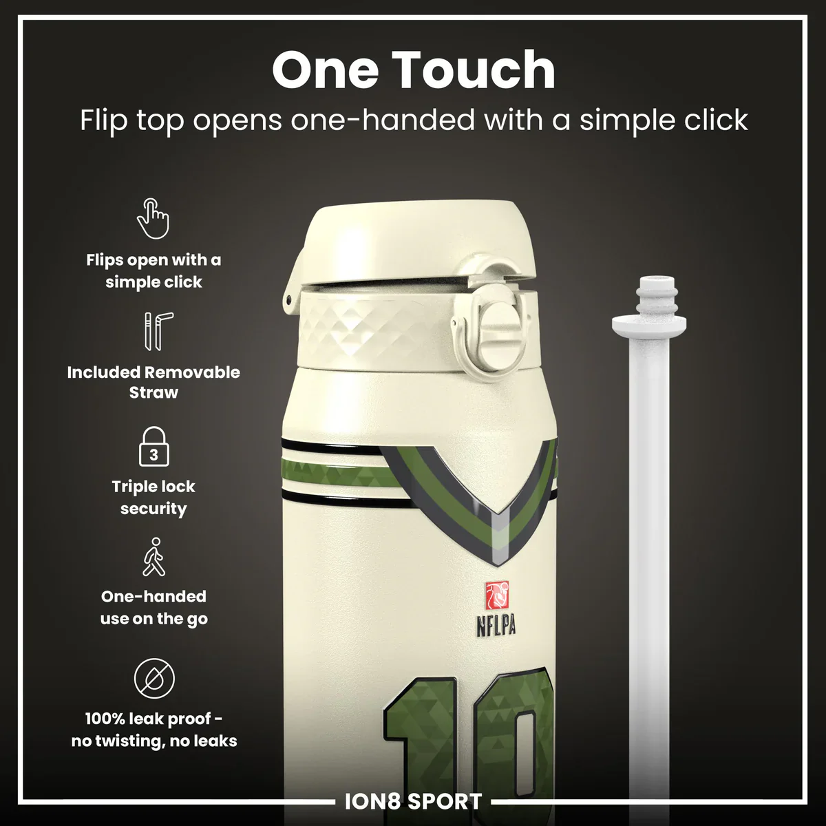 NFL x ION8 - Justin Herbert Insulated Water Bottle - 750ml - Image 3