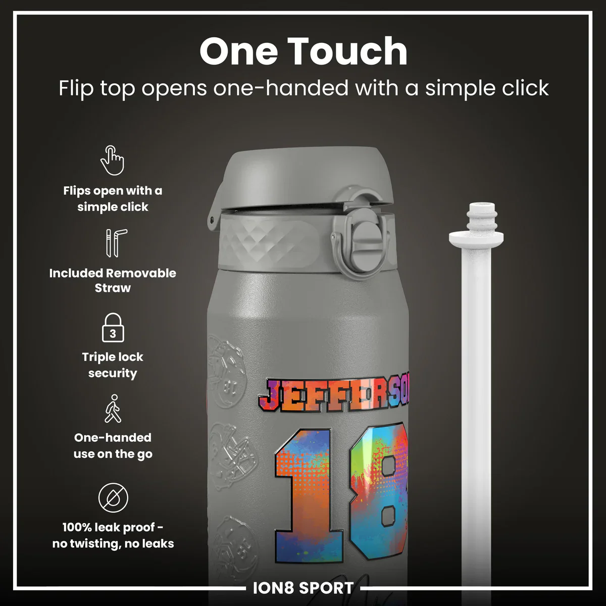 NFL x ION8 - Justin Jefferson Insulated Water Bottle - 750ml - Image 3