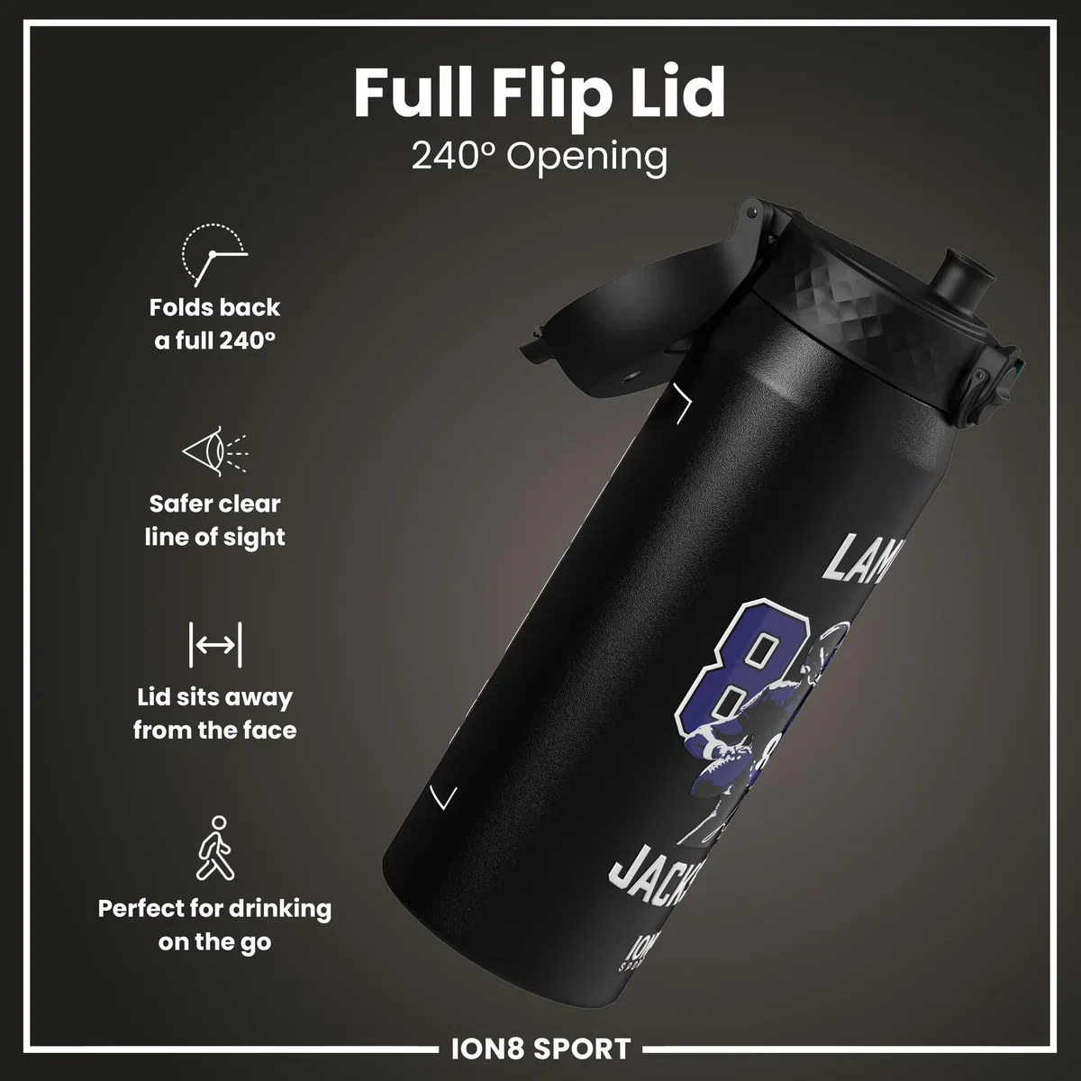 NFL x ION8 - Lamar Jackson Insulated Water Bottle - 750ml - Image 4