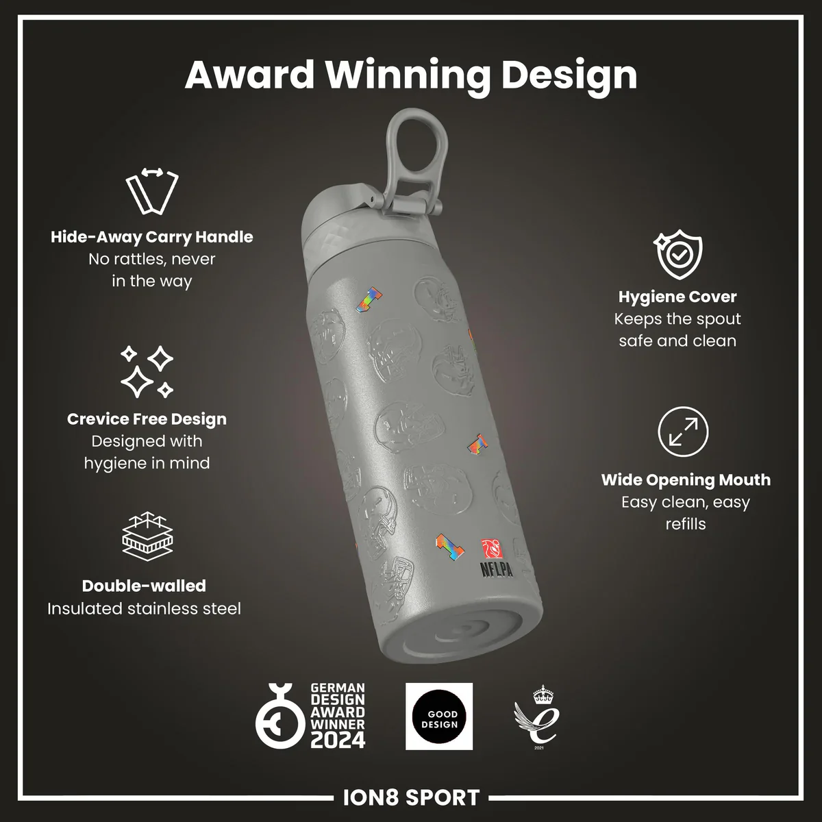 NFL x ION8 - Malik Nabers Insulated Water Bottle - 750ml - Image 5