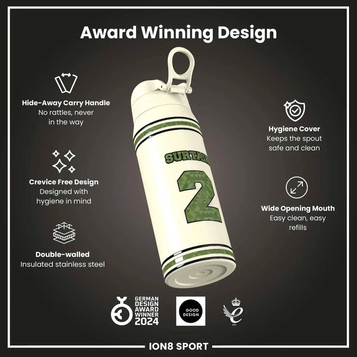 NFL x ION8 - Pat Surtain II Insulated Water Bottle - 750ml - Image 6