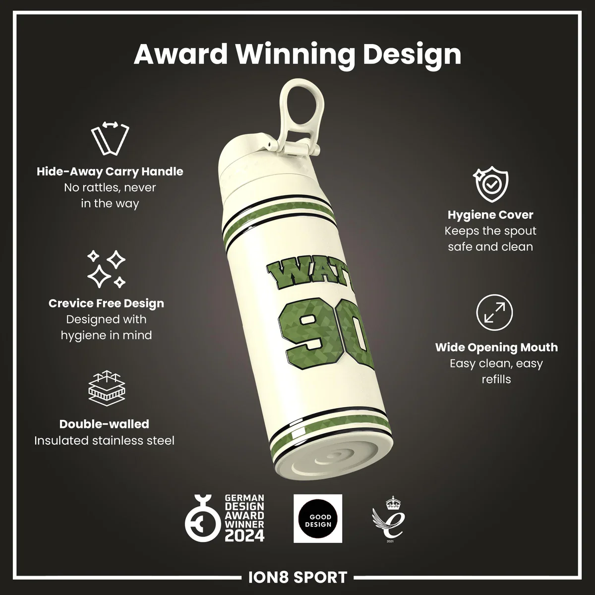 NFL x ION8 - TJ Watt Insulated Water Bottle - 750ml - Image 6
